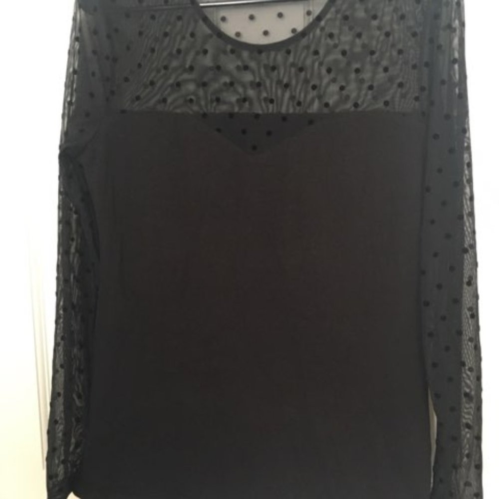 H & M Black top with sheer arms & top/shoulder area